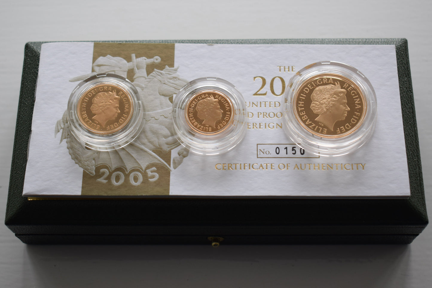 2005 Royal Mint Gold Proof 3 Coin Sovereign Set