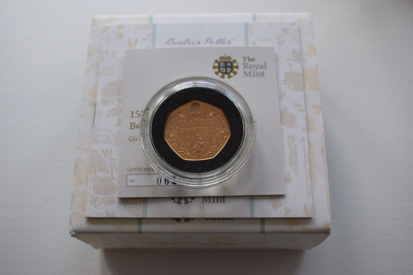 2016 Royal Mint 150 Years Beatrix Potter 15.50 g Gold Proof 50p Coin