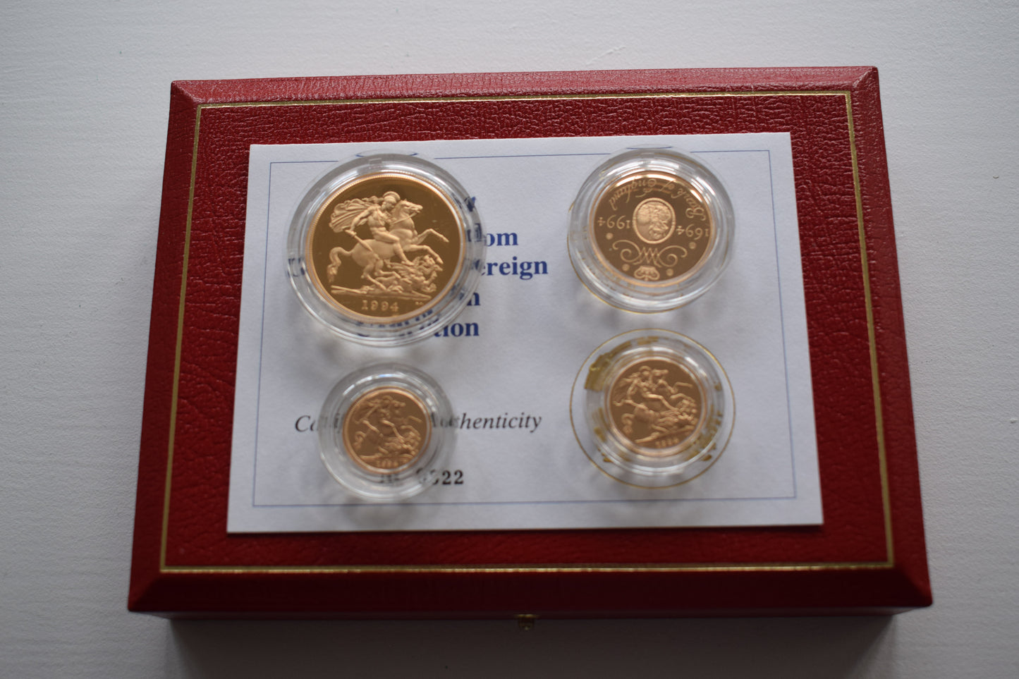 1994 RM George & Dragon Gold Proof 4 Coin Sovereign Set
