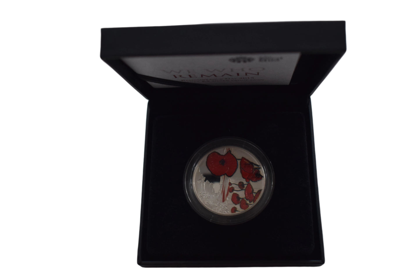 2015 Alderney We Who Remain Remembrance Day Poppy £5 Silver Proof Coin