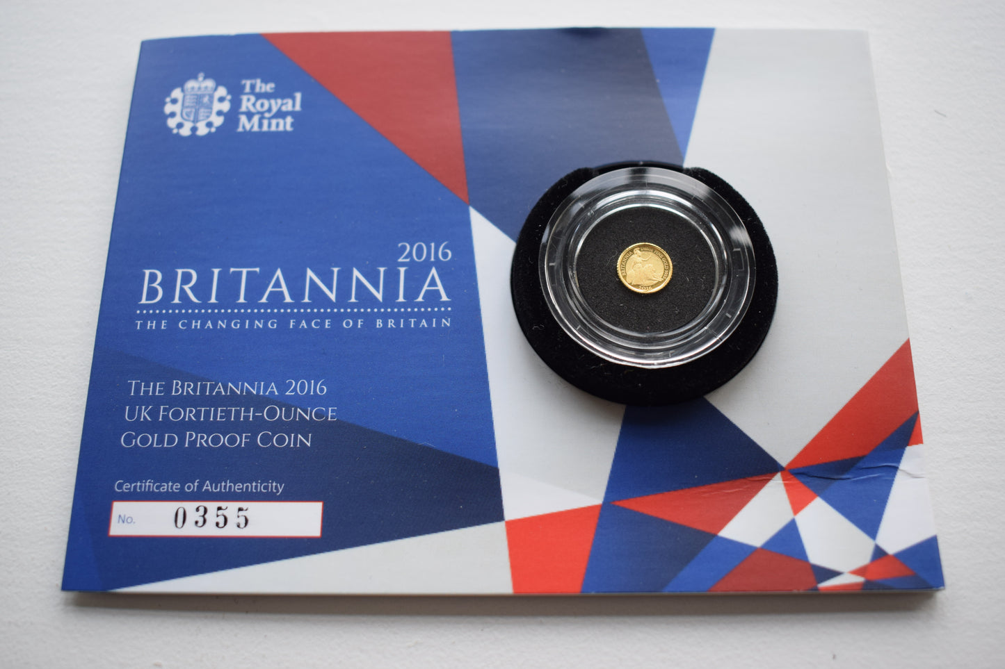 2016 Royal Mint Britannia 1/40 oz Gold Proof Coin