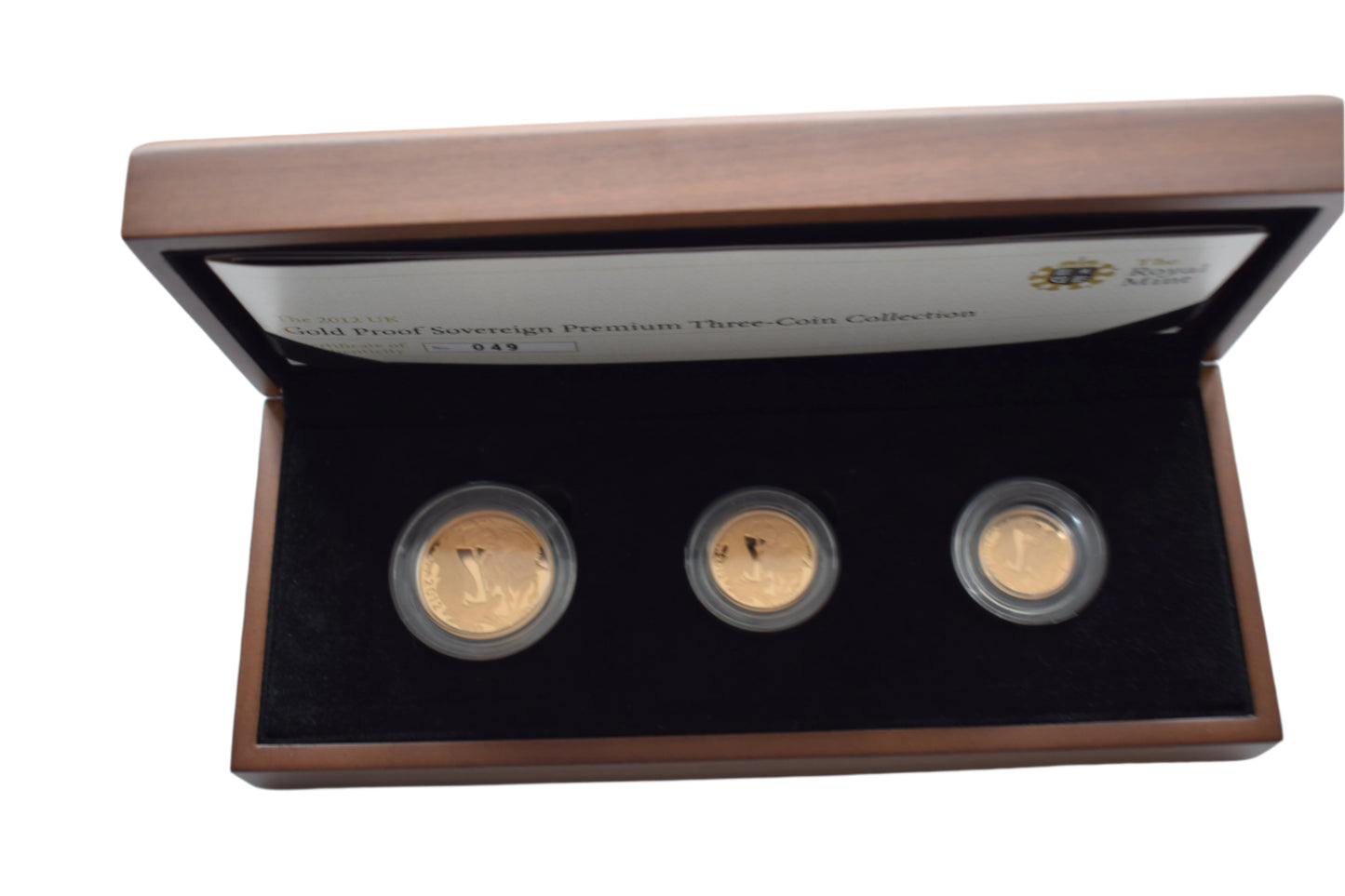 2012 Royal Mint Diamond Jubilee Premium Gold Proof 3 Coin Sovereign Set