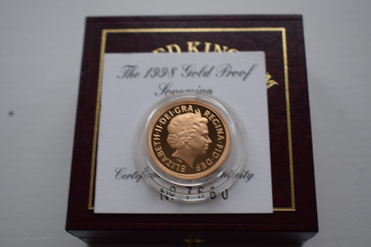 1998 Royal Mint George and the Dragon Gold Proof Sovereign