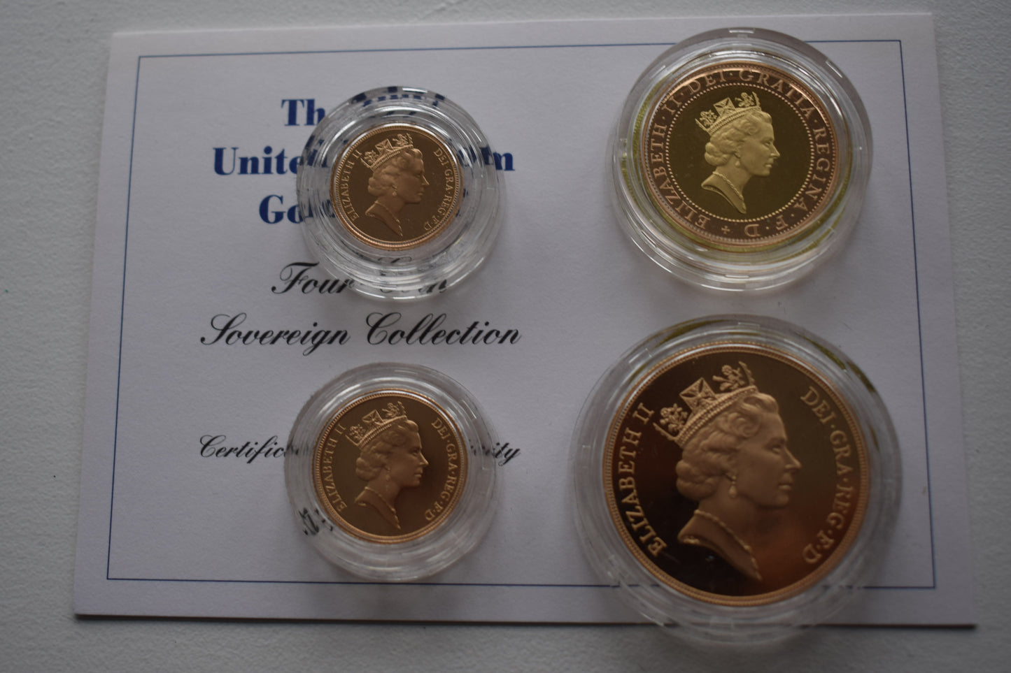 1997 Royal Mint George & Dragon Gold Proof 4 Coin Sovereign Set