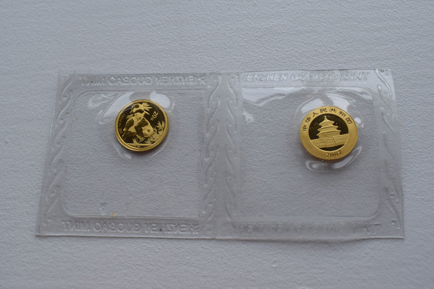 2007 China 1/20 Ounce Gold Panda Coin