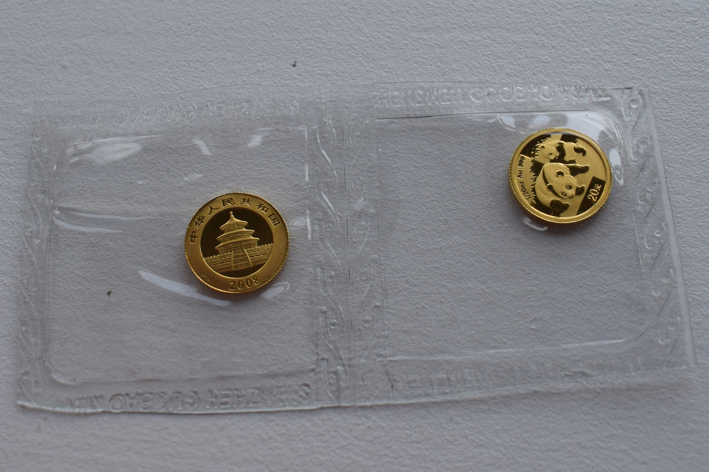 2008 China 1/20 Ounce Gold Panda Coin