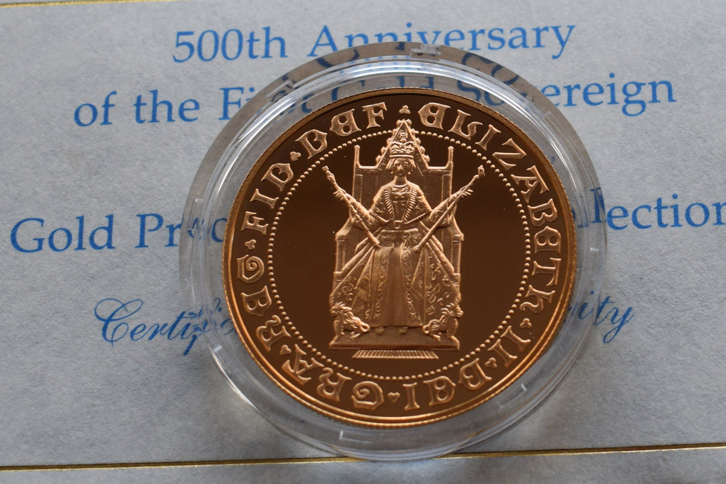 1989 500th Anniversary 4 Coin Gold Proof Sovereign Set