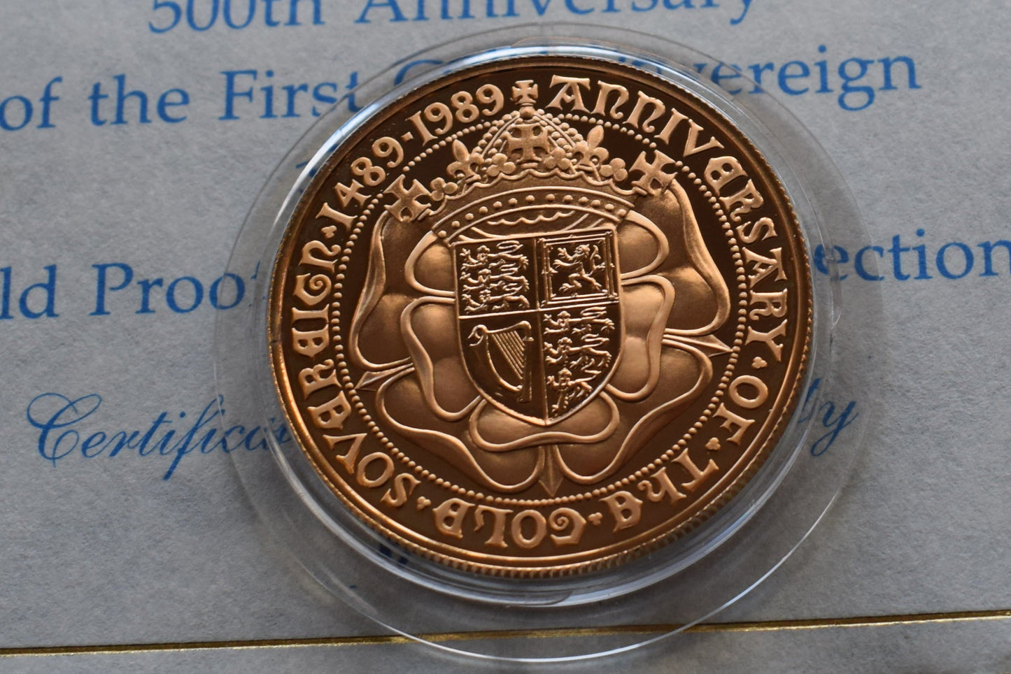 1989 500th Anniversary 4 Coin Gold Proof Sovereign Set