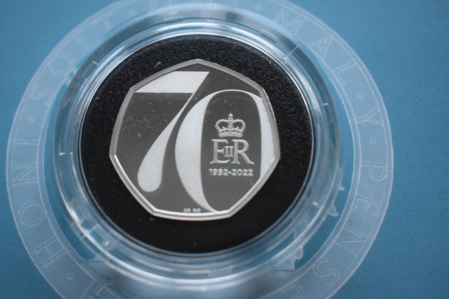 2022 Royal Mint QE II Platinum Jubilee 50p Silver Proof Piedfort Coin