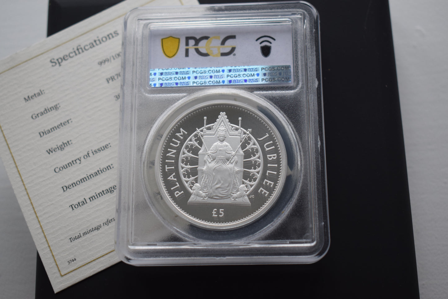 2022 Alderney QE II Platinum Jubilee 2 Oz Silver Proof PCGS PR70 DCAM Coin