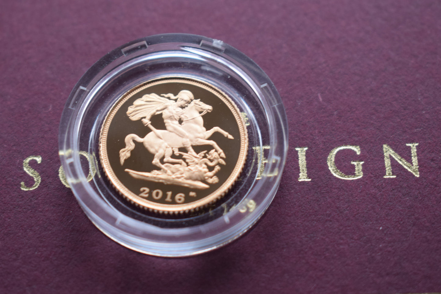 2016 RM QE II JAMES BUTLER Gold Proof Half Sovereign No COA