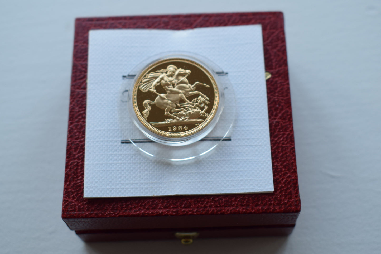1984 George and the Dragon Gold Proof Sovereign
