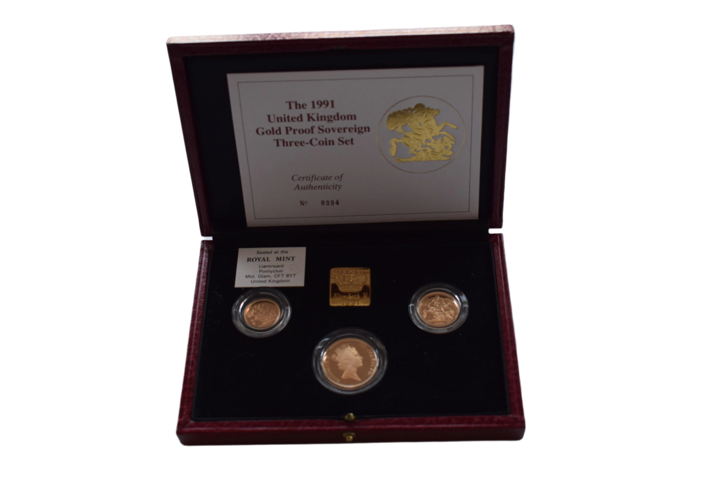 1991 Gold Proof 3 Coin Sovereign Set