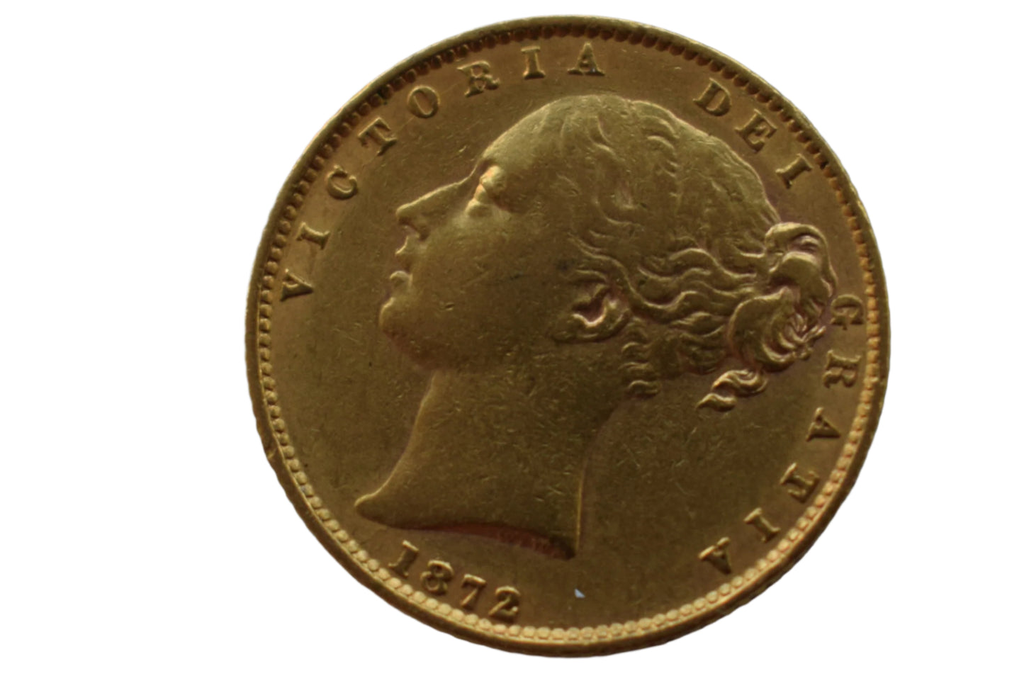 1872 Young Head Shield (Die89) Gold Sovereign