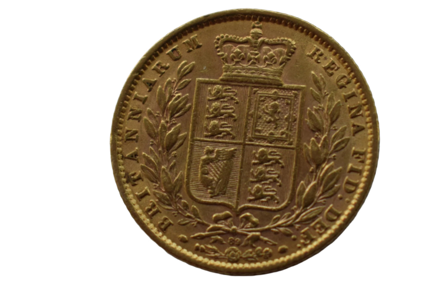 1872 Young Head Shield (Die89) Gold Sovereign