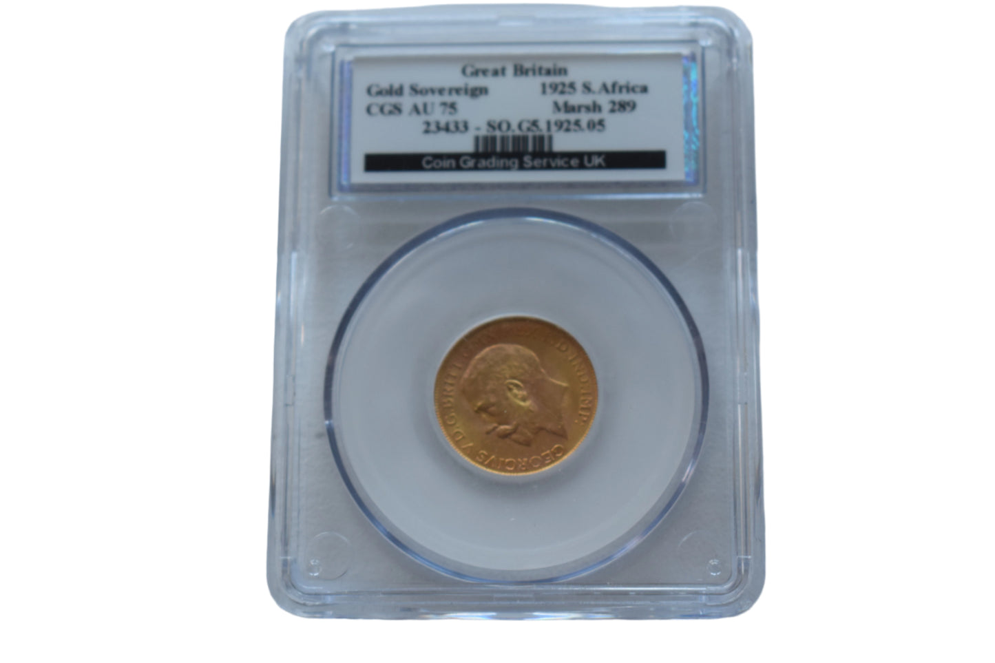 1925 South Africa George V Gold Sovereign CGS AU75