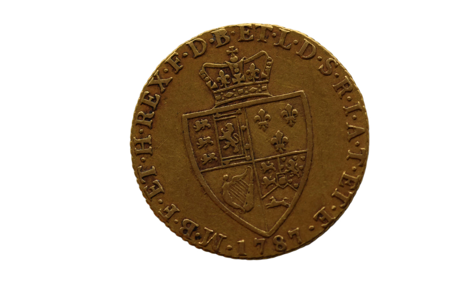 1787 Georgius III Spade Guinea Gold Coin