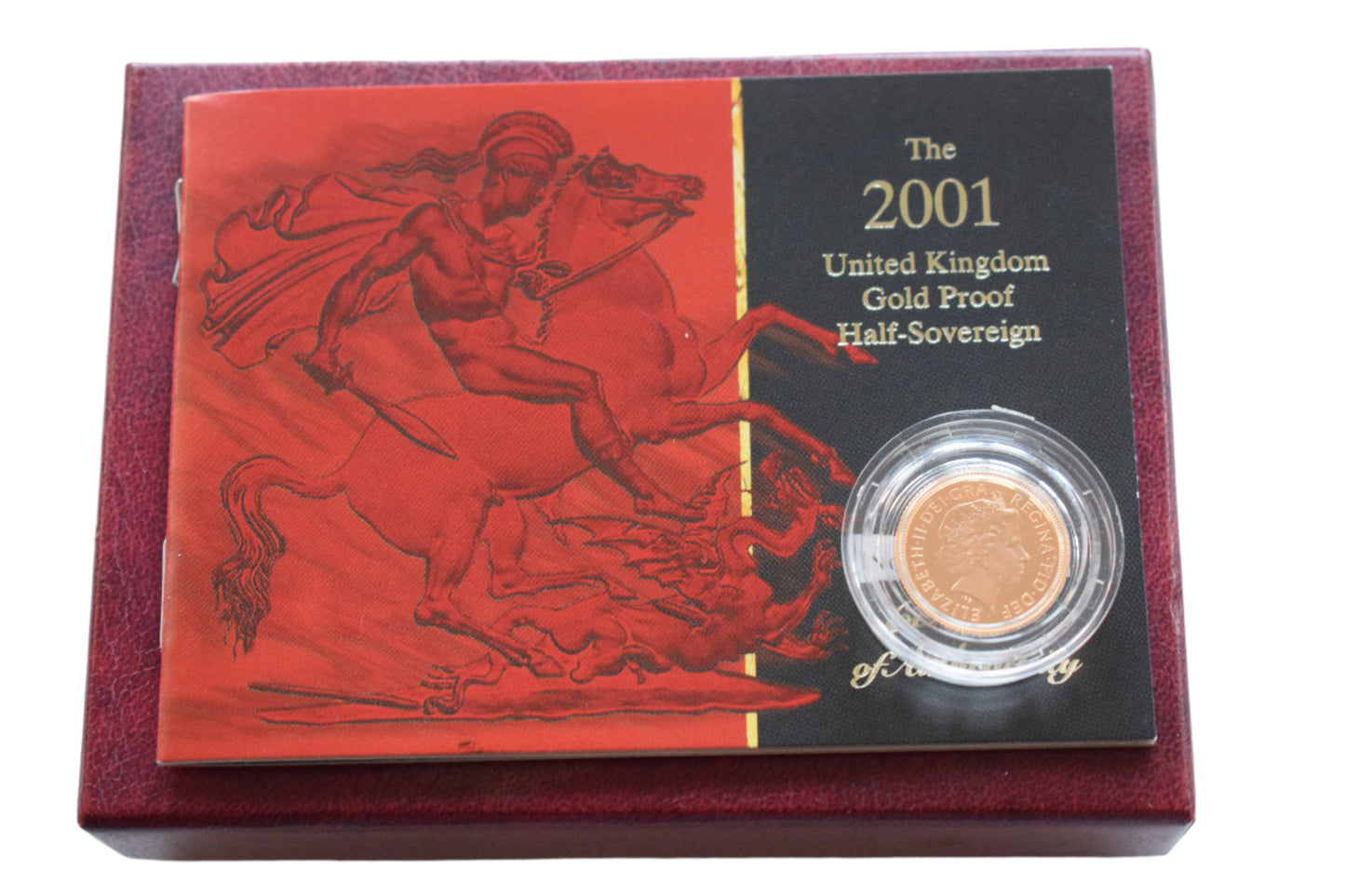 2001 RM QE II George & Dragon Gold Proof Half Sovereign