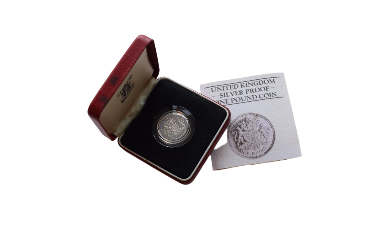1983 UK Royal Arms Silver Proof £1 Coin