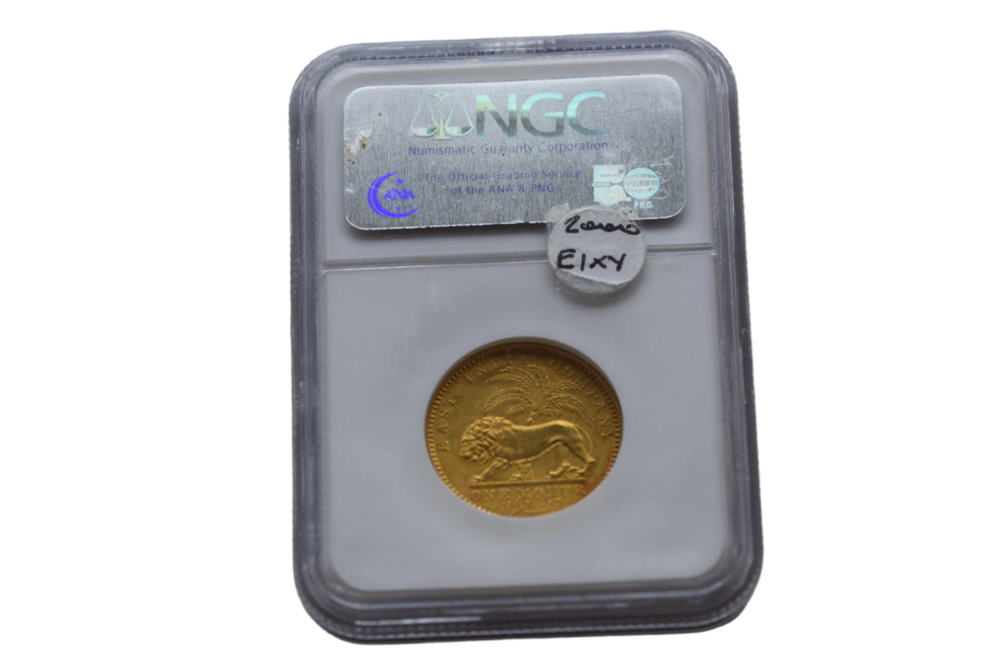 1841 (C) British India Queen Victoria Gold Mohur NGC Slabbed AU58