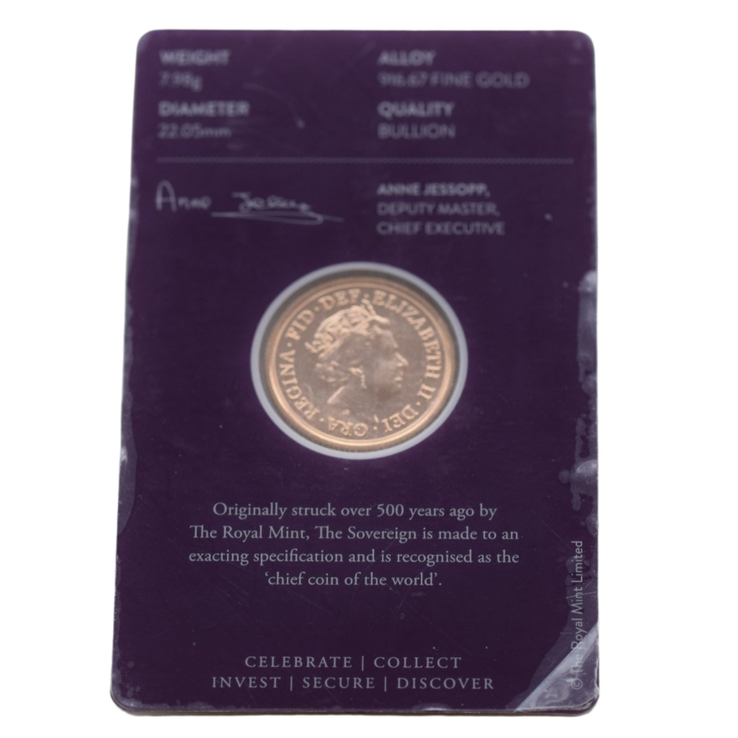 2022 Royal Mint Platinum Jubilee BU Gold Sovereign