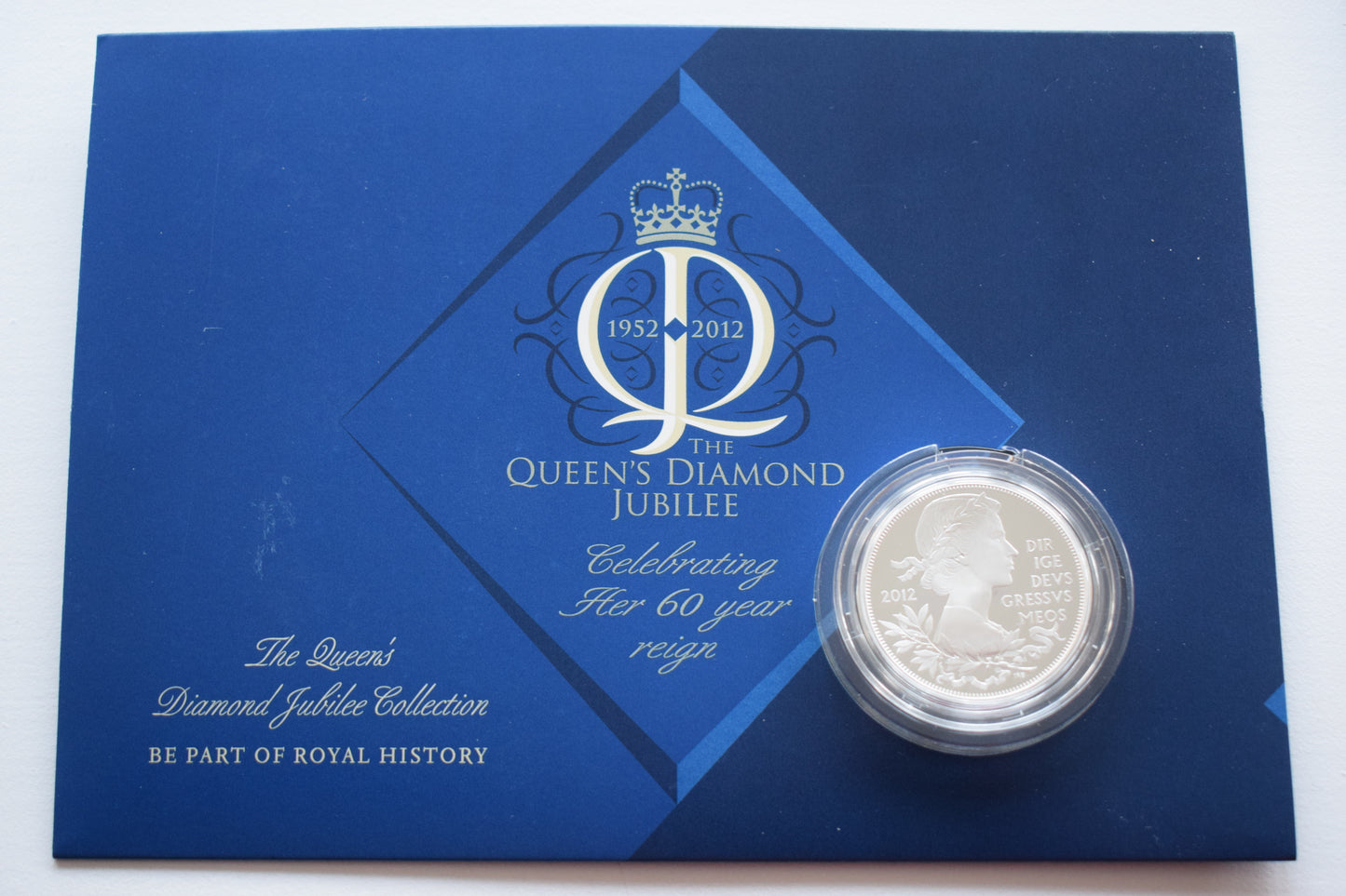 2012 Royal Mint Diamond Jubilee Queens Accession Silver Proof £5 Coin