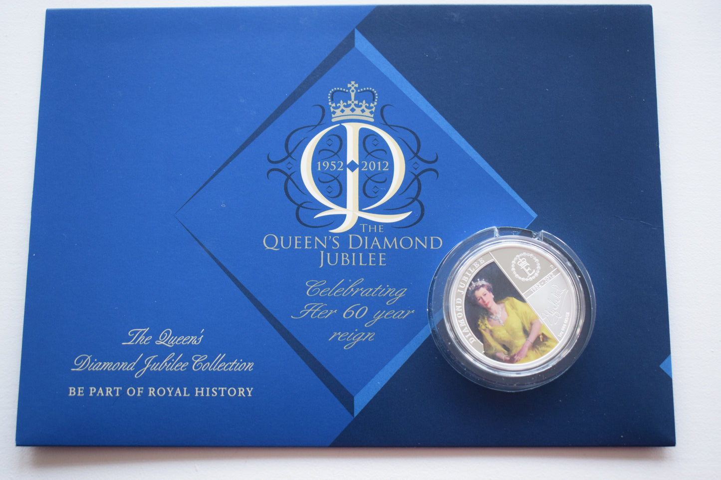 2012 Australian Mint Diamond Jubilee Queens Coronation Tour Silver Proof $1 Coin - Carded