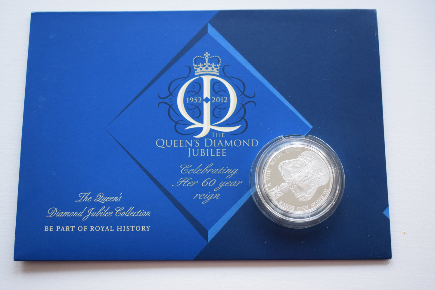 2012 Royal Mint Diamond Jubilee Queens Coronation Silver Proof £5 Coin - Carded