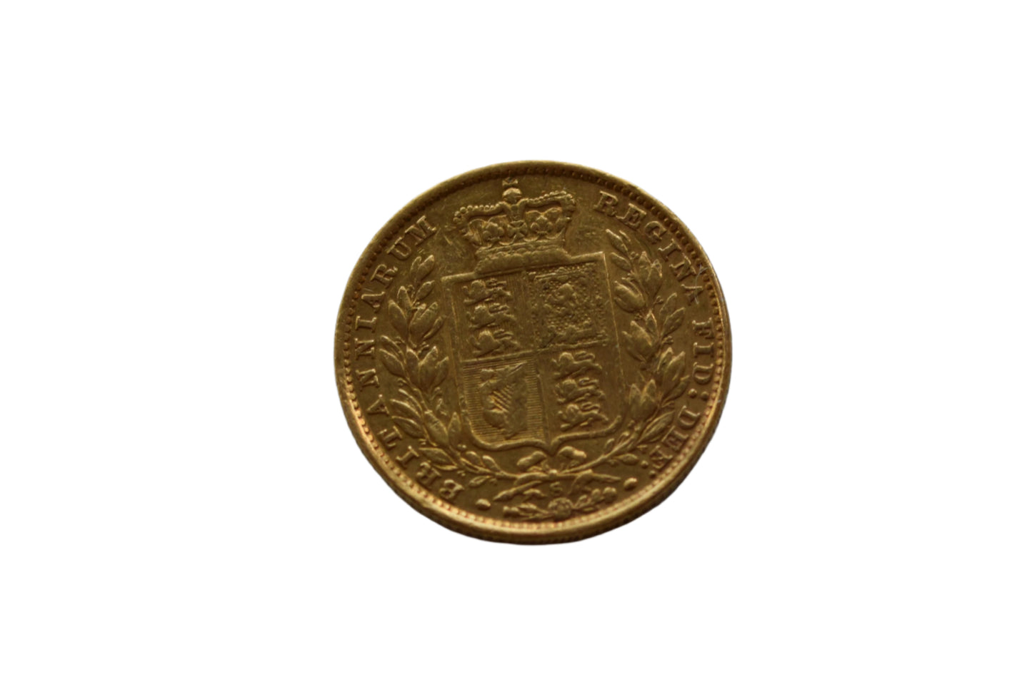 1872 S Young Head Shield Gold Sovereign