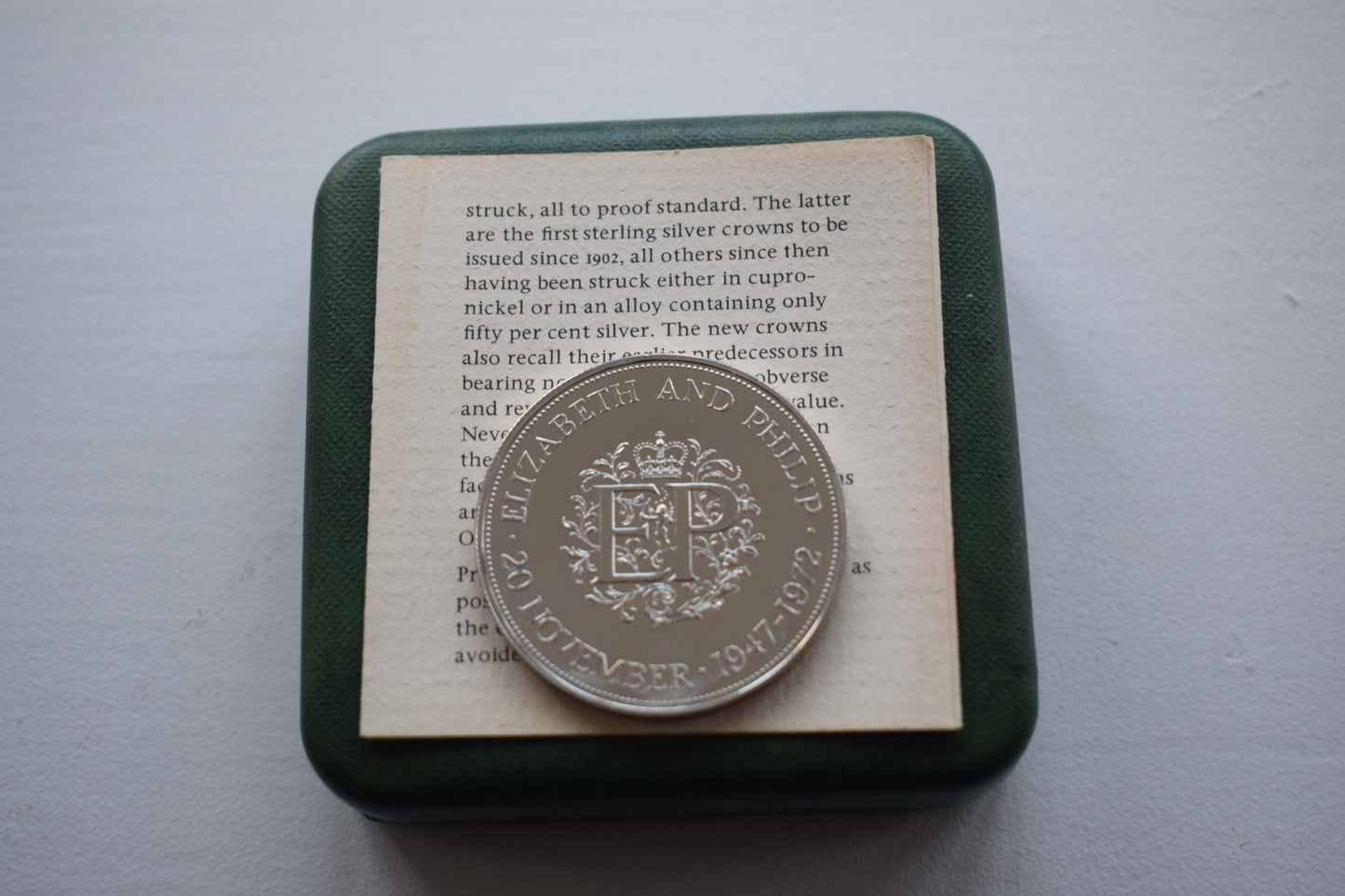 1972 Royal Mint QE II 25th Wedding Anniversary Silver Proof Crown