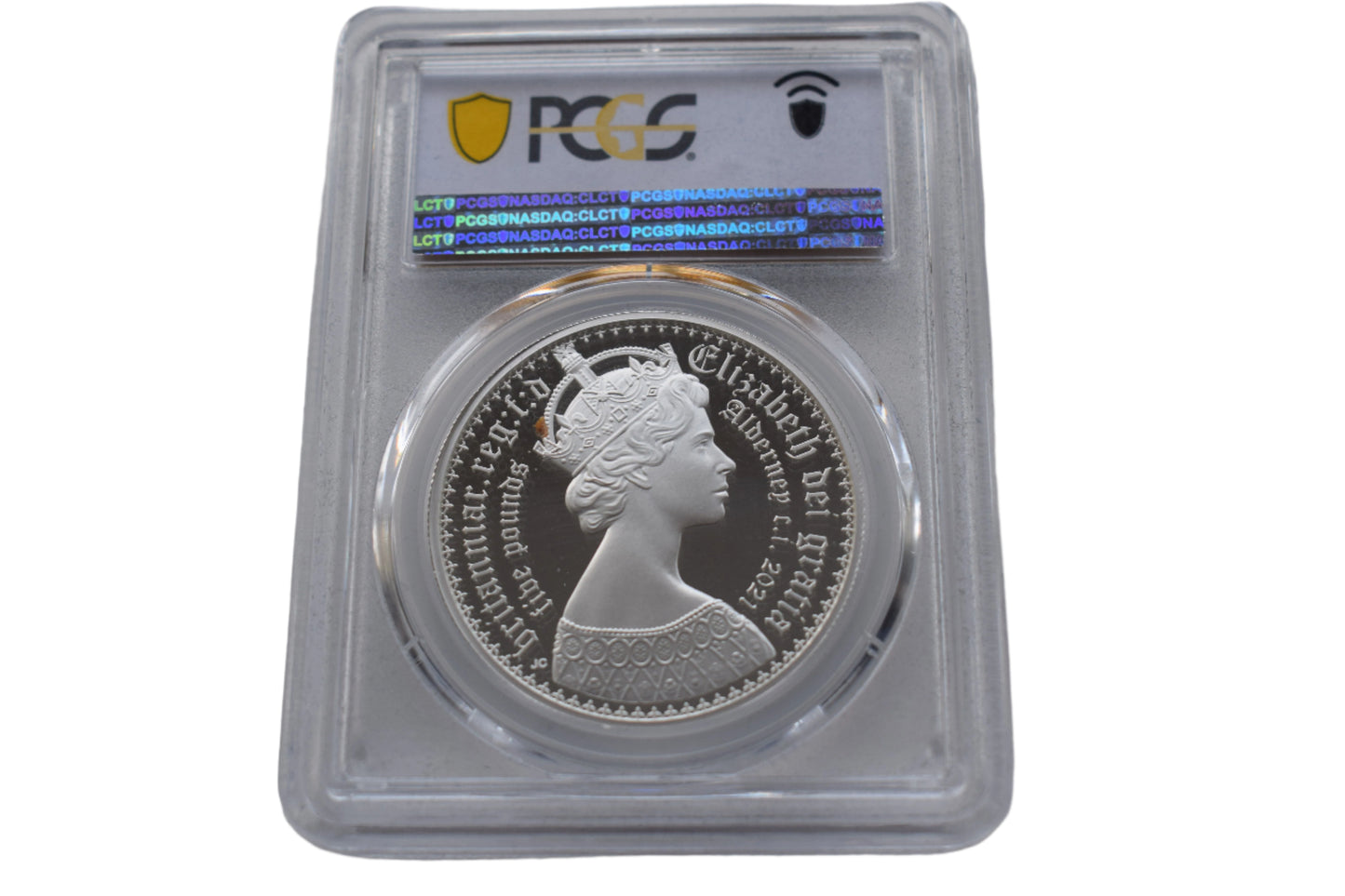 2021 Alderney QE II Gothic Crown Portrait £5 Silver Proof PCGS PR70DCAM Coin