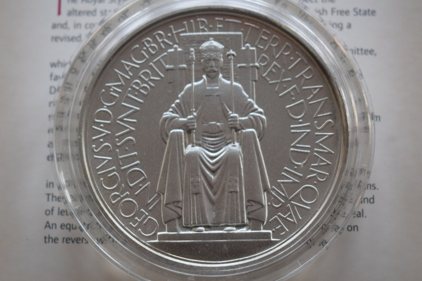 2006 Great Seal of Realm George V 5oz Silver Medal Coin