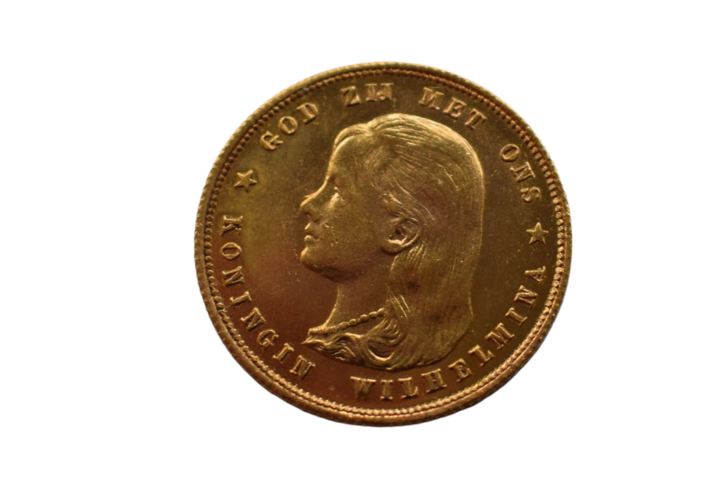 1897 Royal Dutch Mint One off Design Wilhelmina 10 Gulden Gold Coin