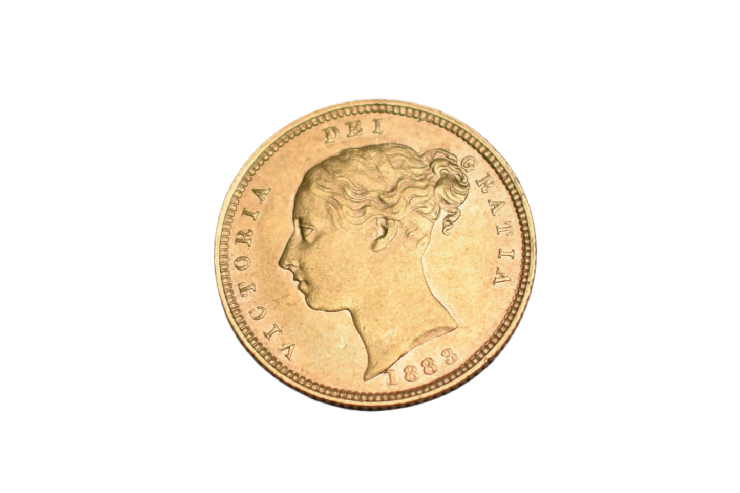 1883 Young Head Shield Back Gold Half Sovereign