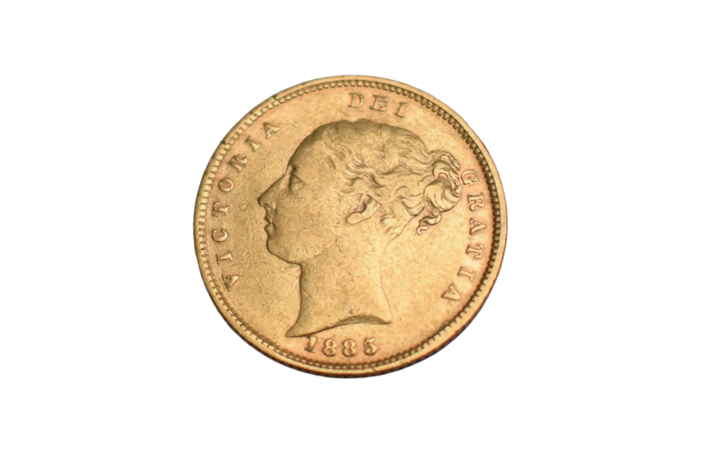 1885 Young Head Shield Back Gold Half Sovereign