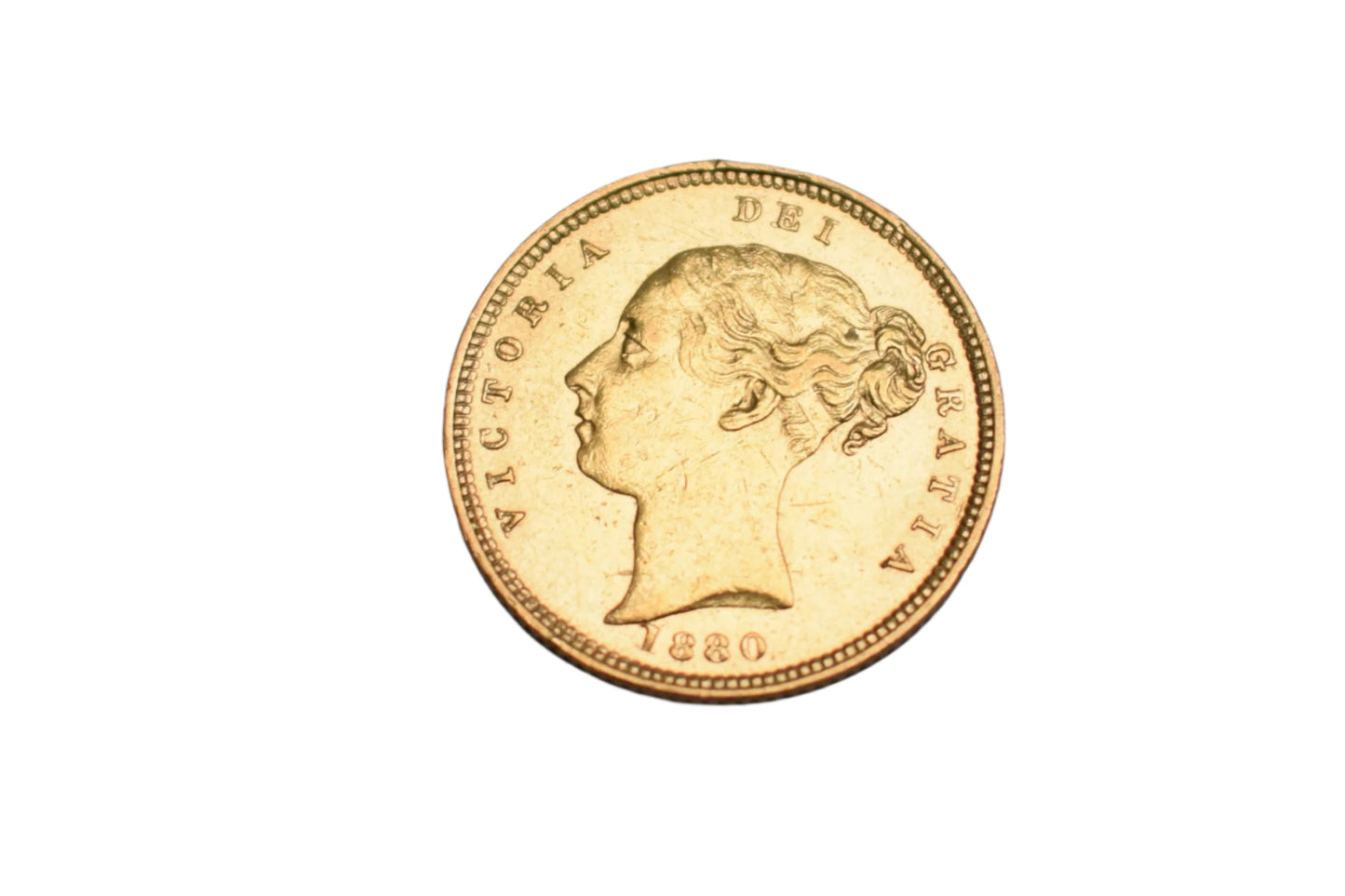 1880 Young Head Shield Back Gold Half Sovereign