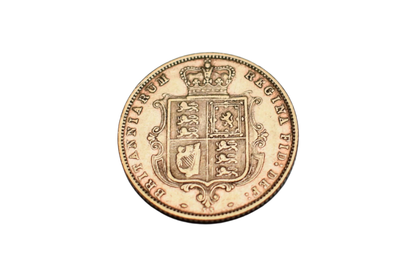 1876 Young Head Shield Back Gold Half Sovereign
