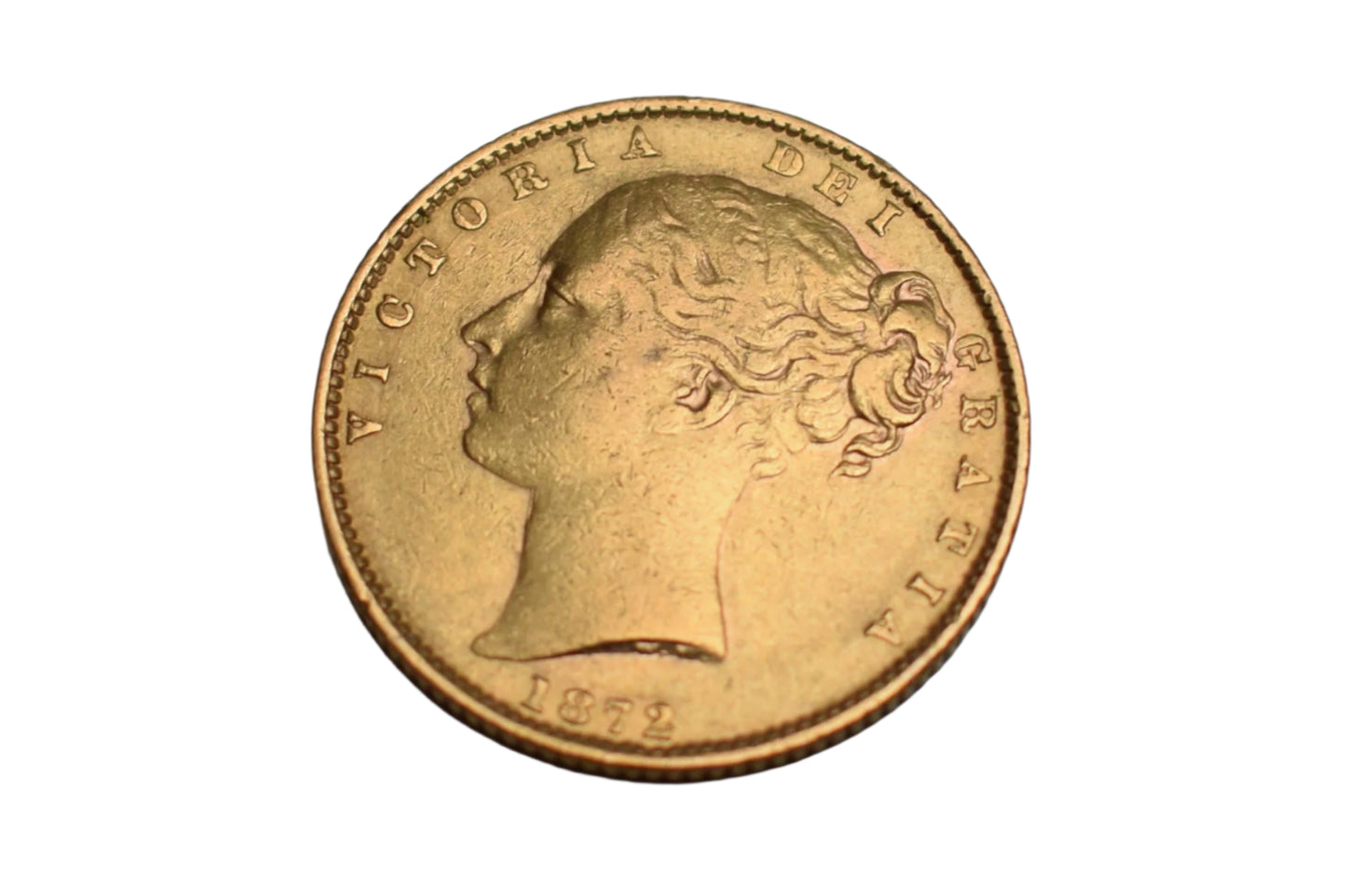 1872 Young Head Shield (Die89) Gold Sovereign