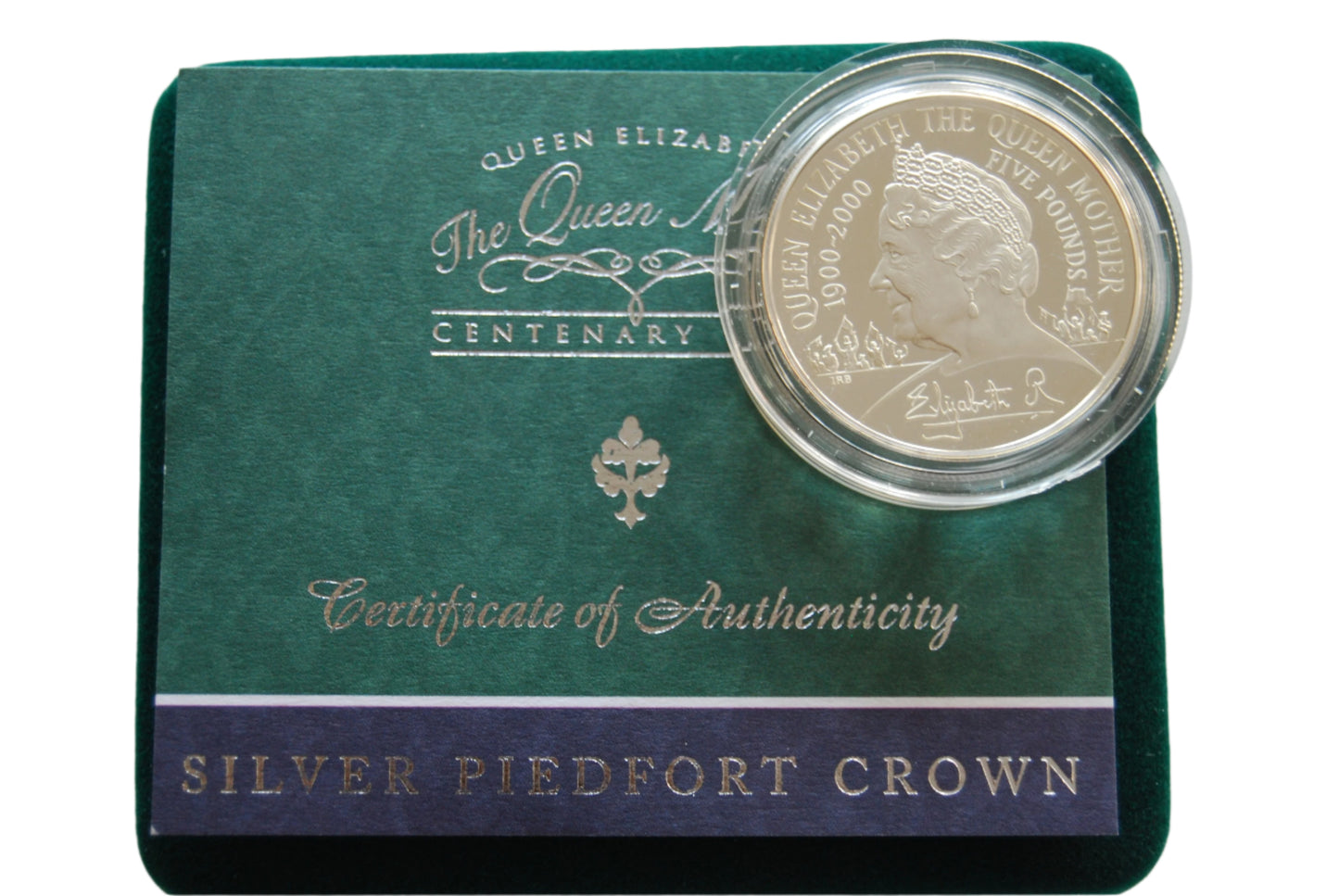 2000 Royal Mint Queen Mother Centenary Crown Silver Piedfort £5 Coin Boxed COA