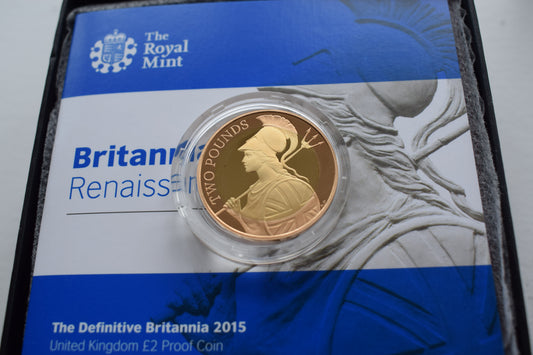 2015 Royal Mint Britannia Definitive £2 Gold Coin Proof AGW 15.98g Box COA