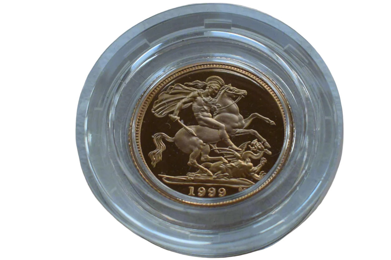 1999 RM George and Dragon (AGW 3.66 grams) Half Sovereign Proof Gold Coin