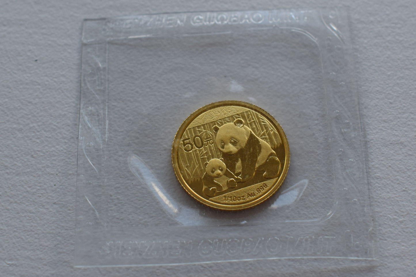 2012 China 30th Anniversary. One Tenth Ounce 3.11g Gold Panda Coin