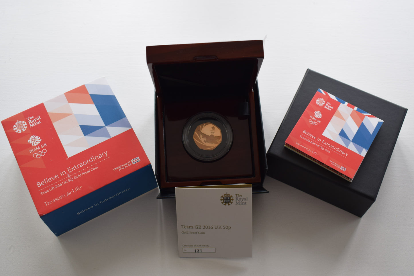 2016 Royal Mint Team GB Olympics Gold Proof 50p Coin AGW 14.21g Box COA