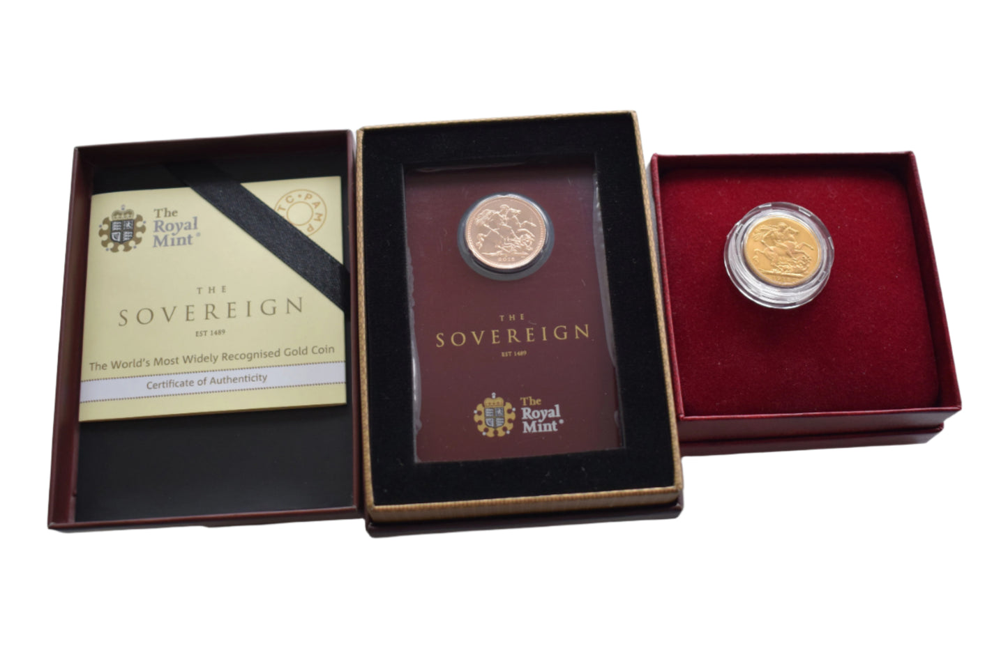 1918 and 2018 Royal Mint George Dragon Gold sovereign India Mint combo