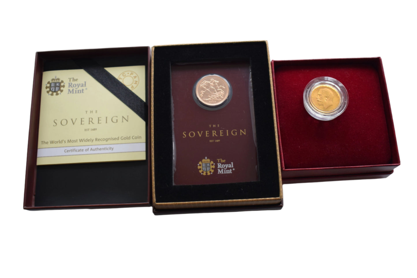 1918 and 2018 Royal Mint George Dragon Gold sovereign India Mint combo