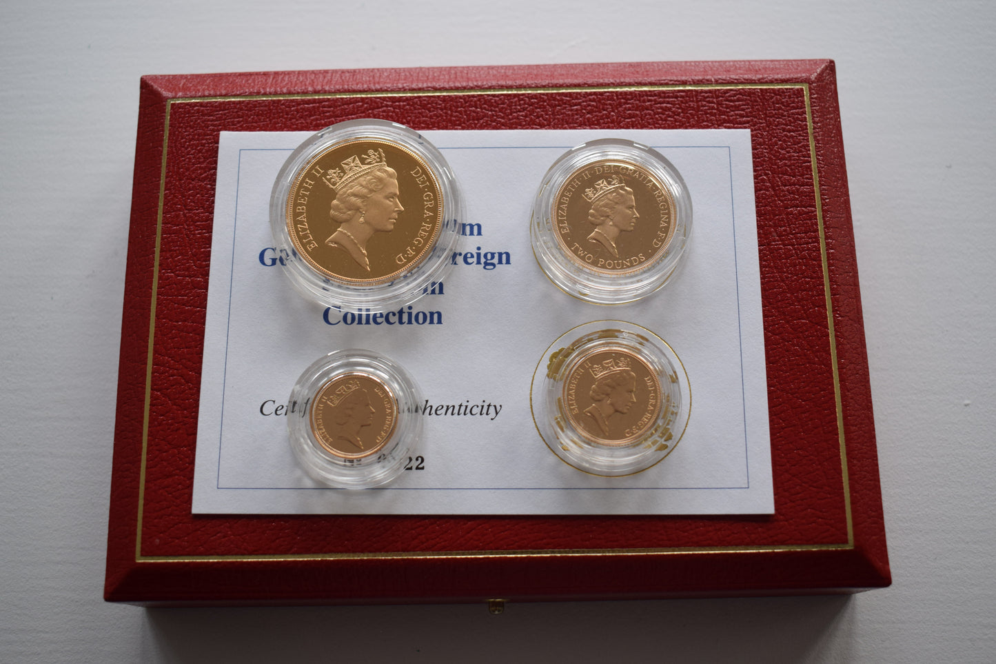 1994 RM George & Dragon Gold Proof 4 Coin Sovereign Set Box COA