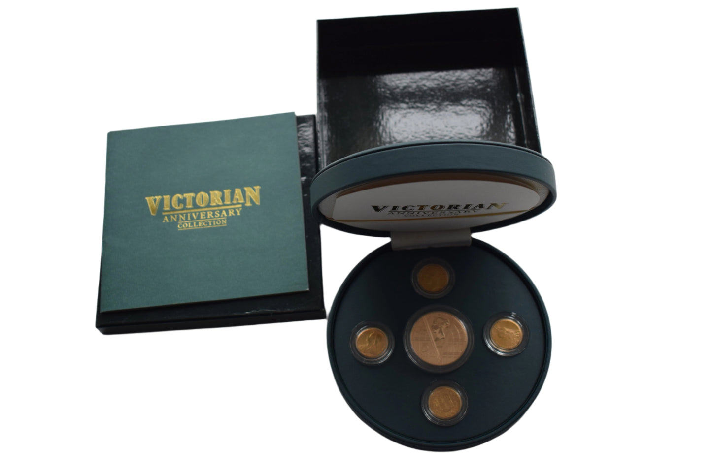 2001 Victorian Anniversary Reverse Proof £5 Gold 5 Coin Collection Box COA