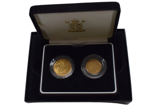 1887 Victoria Sovereign 7.99 g & Shield Half Sovereign 3.99 g Combo