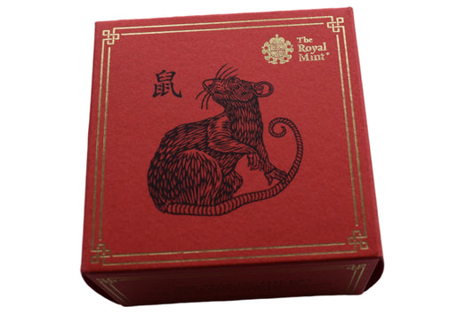 2020 Royal Mint Lunar Year of the Rat 1/4 oz 7.78g Proof Gold Coin Box COA