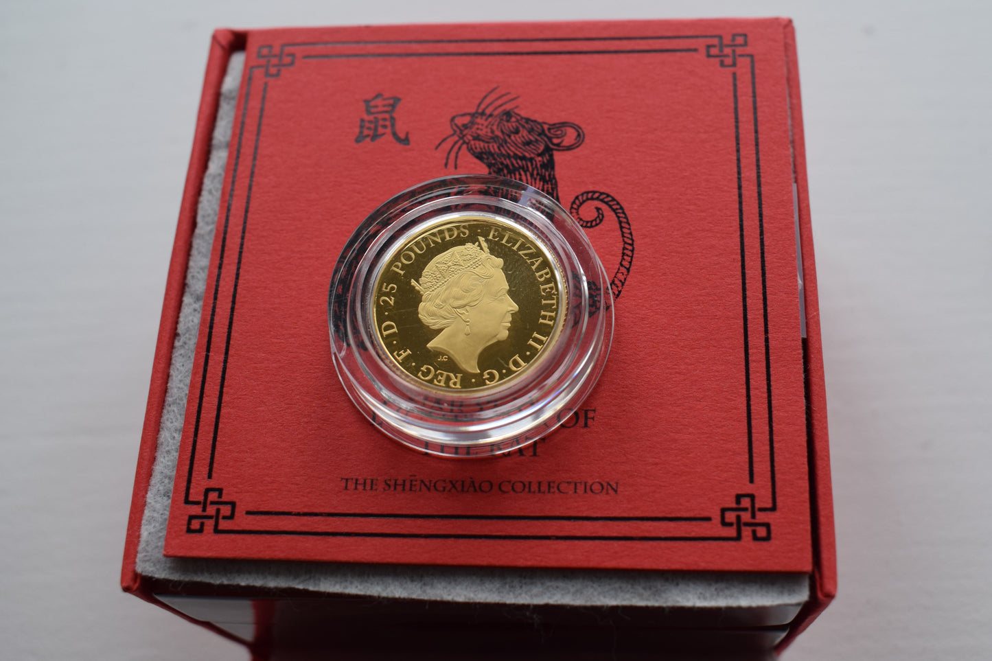 2020 Royal Mint Lunar Year of the Rat 1/4 oz 7.78g Proof Gold Coin Box COA